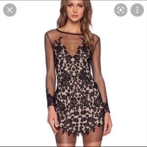 For love and lemons sheer luau floral mesh illusion dress Size M